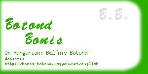 botond bonis business card